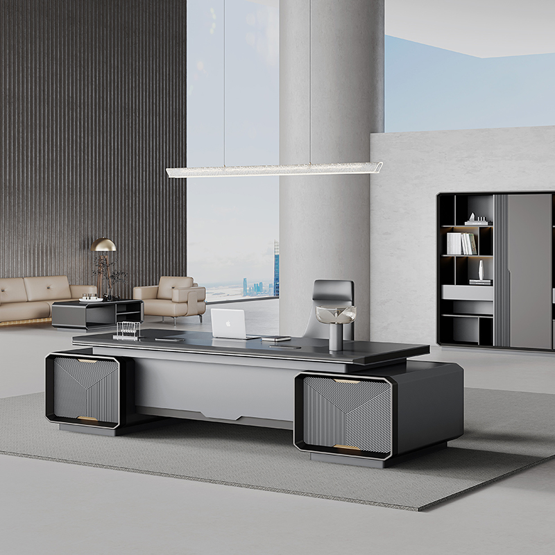 Office Tech Design - -مكتب عمل خشبي فاخر حديث، تصميم