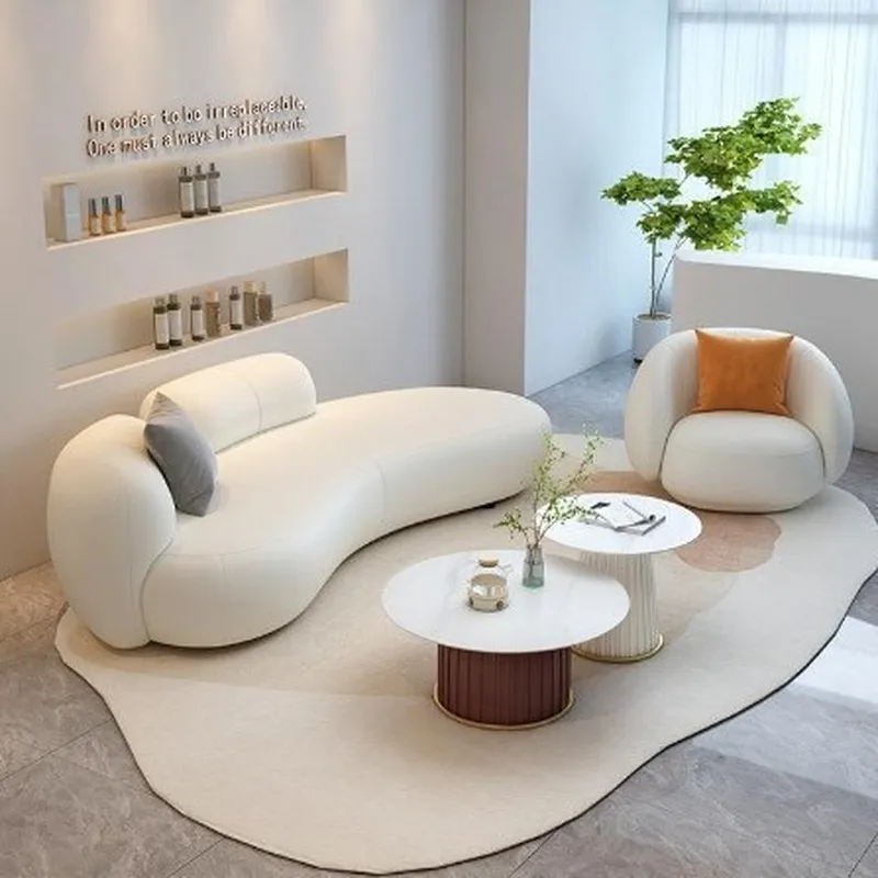 أريكة نورديك بيضاء من القماش ا - مراجعة Tech Office Reception وسعره